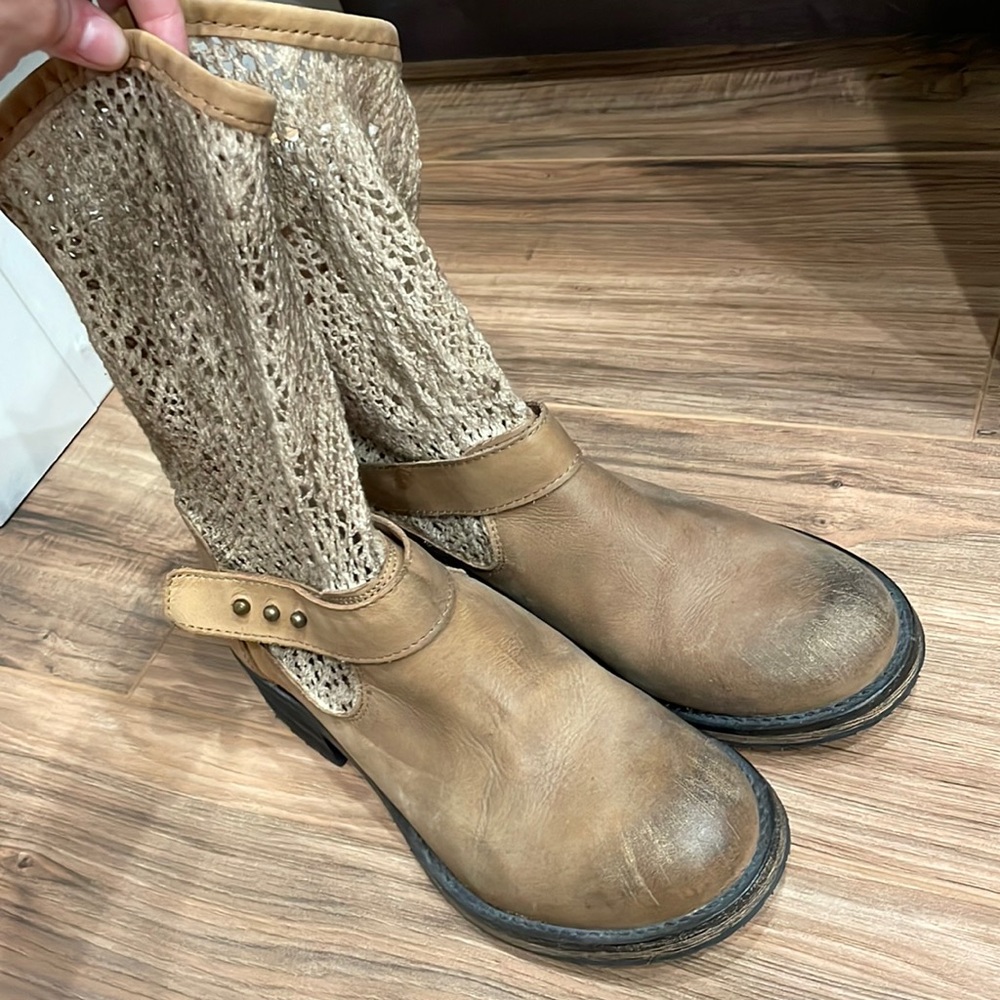 Free People Crochet Lace Boots